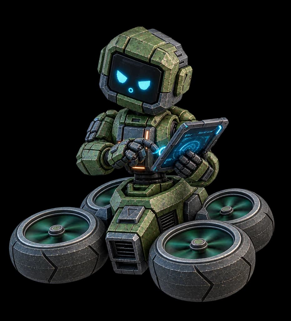 School and university mascot texting on a holographic tablet